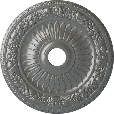Ekena Millwork Bellona Ceiling Medallion (Fits Canopies up to 3 5/8"), 23 5/8"OD x 3 5/8"ID x 1 1/8"P, Silver CM23BESLS